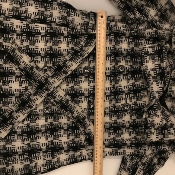 Larry Levine white/black Double-Breasted 50%wool coat ,size small - Picture 6 of 10
